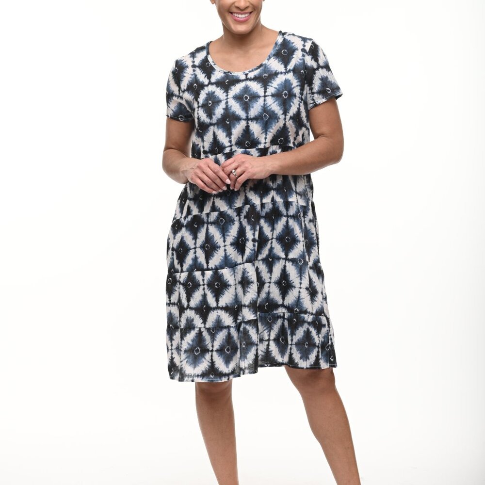 Ramsay Starlight Indigo Tiered Dress w/ Pockets - by Tulip Clothing